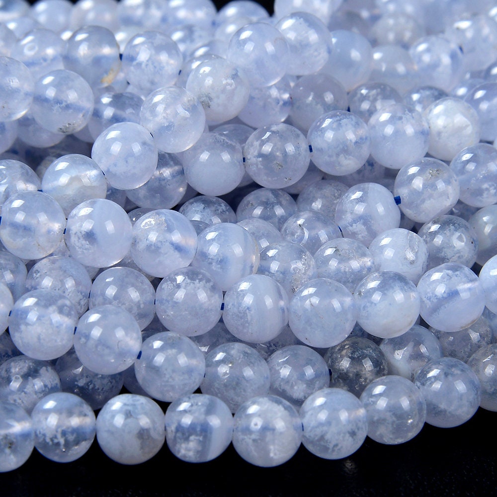 6mm Natural Chalcedony Blue Lace Agate Gemstone Grade Aaa Round Loose Beads 15 Inch Full Strand (80015724-d140)