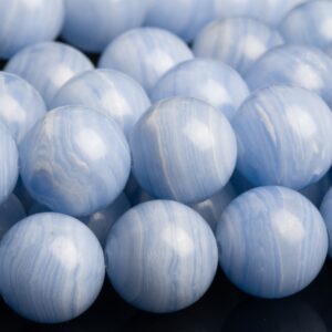 Baby Blue Lace Agate Beads 10MM Round Gemstone Loose Beads (120167)