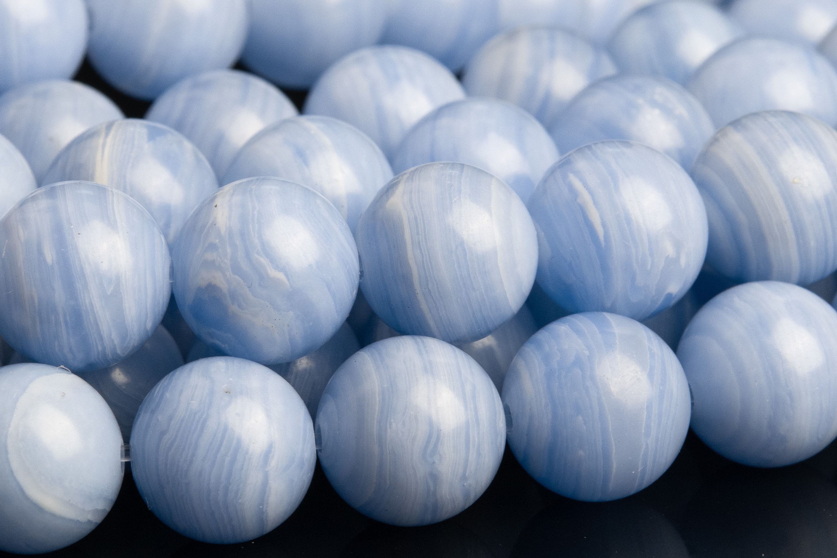 Baby Blue Lace Agate Beads 10mm Round Gemstone Loose Beads (120167)
