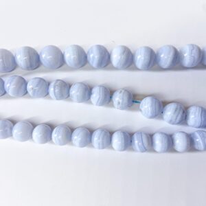 Blue lace agate round beads 10mm/12mm/14mm/16mm. Natural gemstone smooth round beads. Healing stone. Throat Chakra. Vintage Stock From 2000