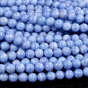 Blue Lace Agate Gemstone Round 6mm 8mm Loose Beads (d517) Blue Lace Agate Gemstone Round 6mm 8mm Loose Beads (d517)