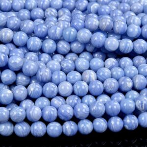 Blue Lace Agate Gemstone Round 6MM 8MM Loose Beads BULK LOT 1,2,6,12 and 50 (D517)