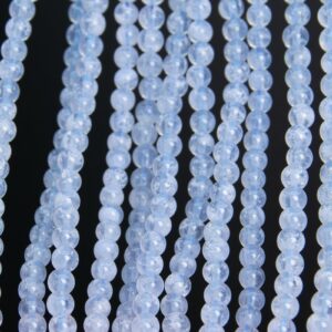 Genuine Natural Transparent Snowflake Blue Lace Agate Loose Beads Brazil Grade Aa Round Shape 4mm