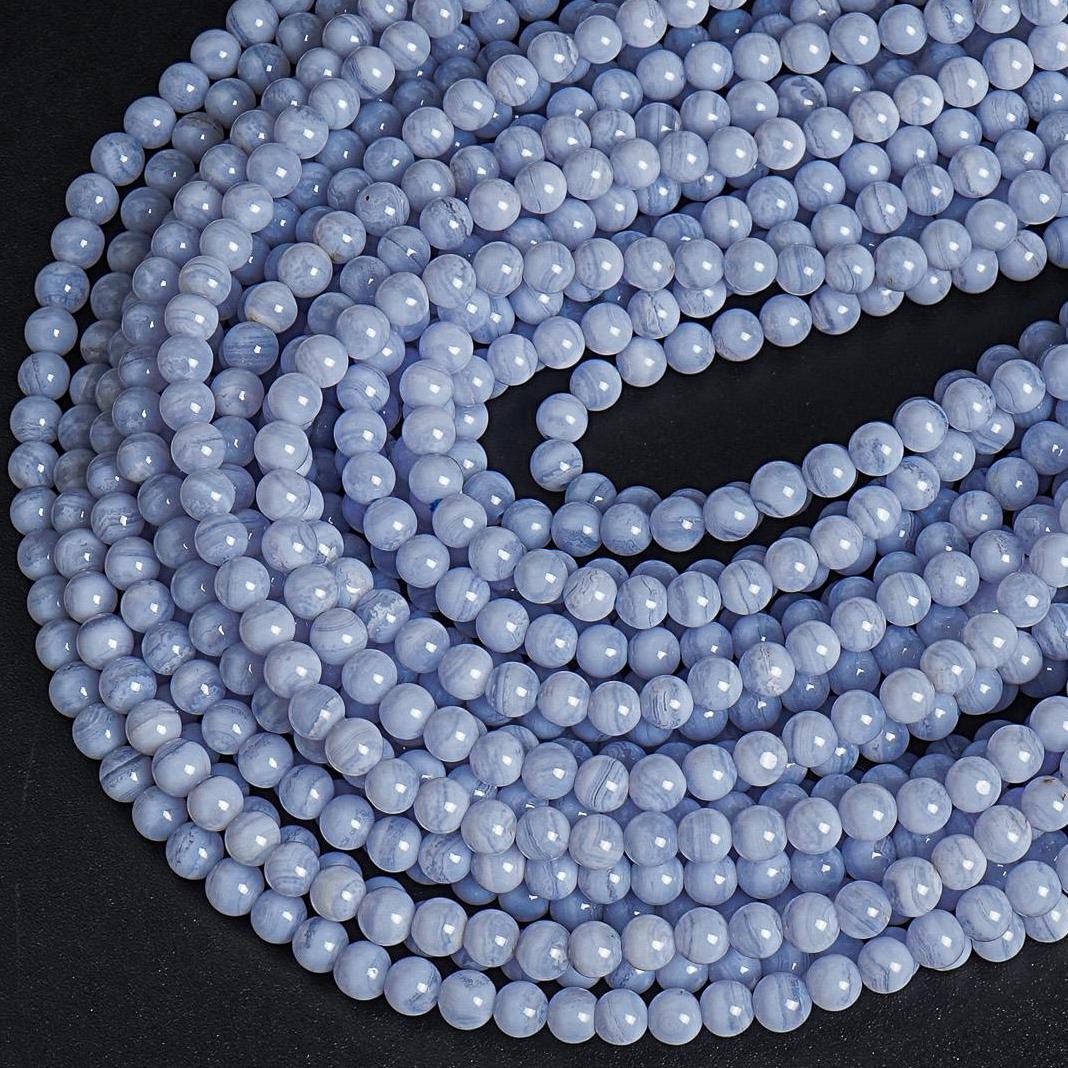 Genuine Natural Brazil Purple Blue Blue Lace Agate Loose Beads Grade Aa Round 4mm