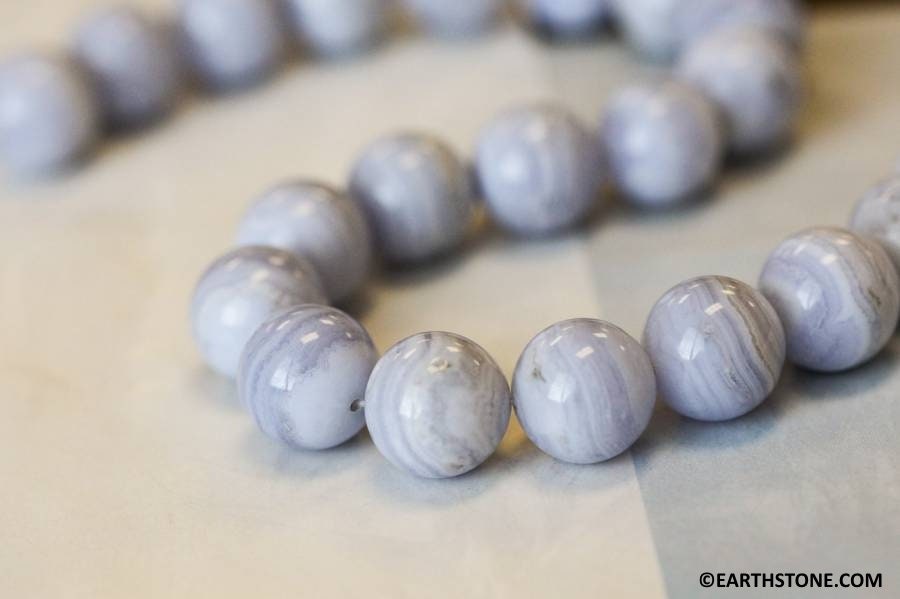 L/ Blue Lace Agate 16mm Round Beads 16" Strand Natural Gemstone For Jewelry Making 145-1144 A- L/ Blue Lace Agate 16mm Round Beads 16" Strand Natural Gemstone For Jewelry Making 145-1144 A-