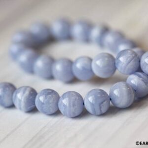 M/ Blue Lace Agate 10mm Round Beads 16" Strand Natural Agate Gemstone Beads Aa For Jewelry Making