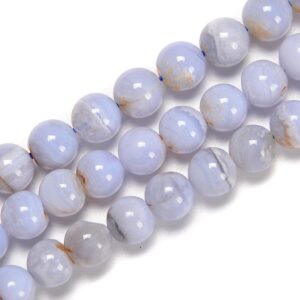 Multi Color Blue Lace Agate Smooth Round Beads Size 4-4.5mm - 8mm 15.5'' Strand