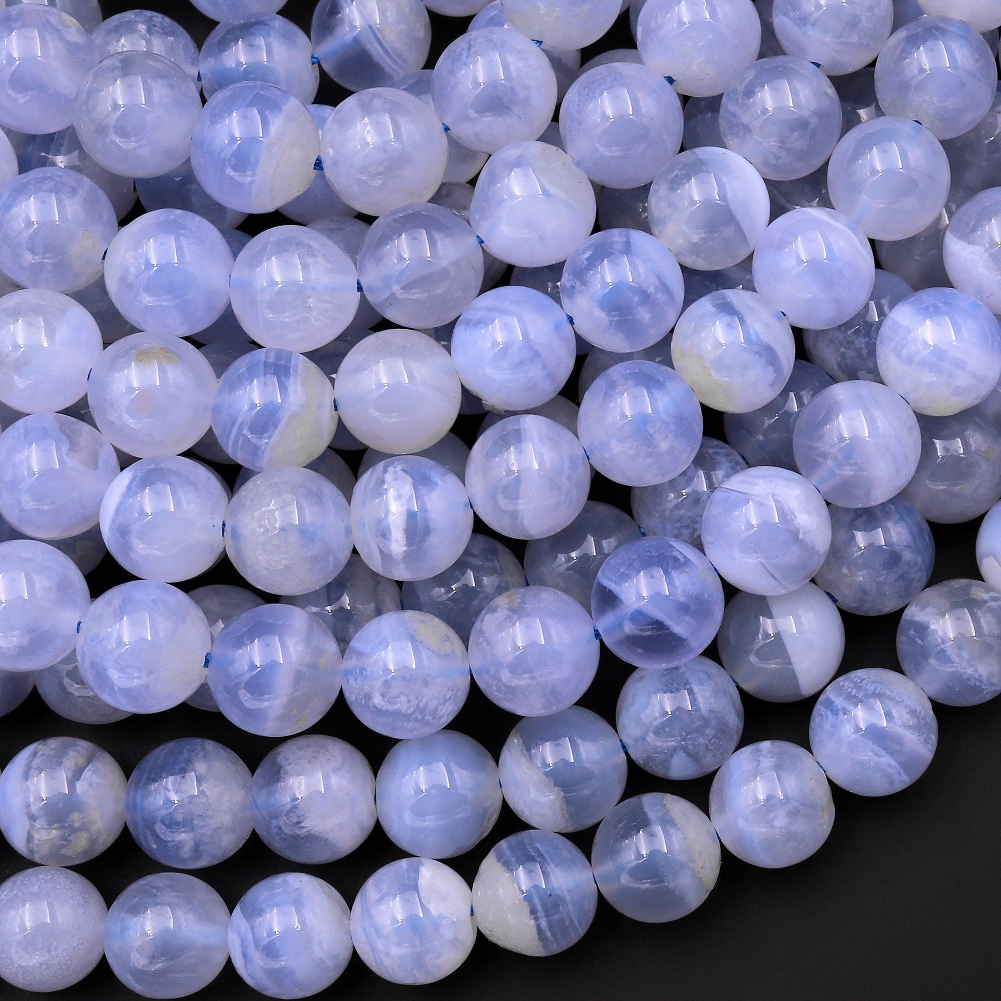 Natural Blue Lace Agate Beads 4mm 6mm 8mm 10mm Round Beads 15.5" Strand Natural Blue Lace Agate Beads 4mm 6mm 8mm 10mm Round Beads 15.5" Strand