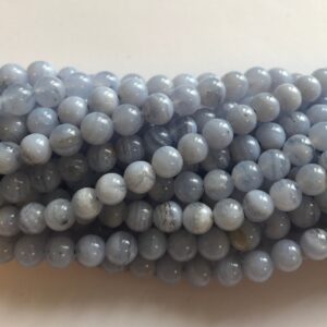 Natural blue lace agate 3mm 4mm 6mm, 8mm 10mm 12mm Round Gemstone Beads---15.5 inch strand