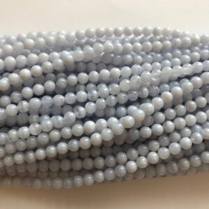 Natural blue lace agate 3mm, 4mm 6mm 8mm 10mm 12mm Round Gemstone Beads---15.5 inch strand