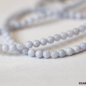 Blue Lace Agate 4mm Round Beads 16" Strand