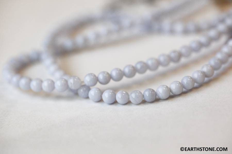 Blue Lace Agate 4mm Round Beads 16" Strand Blue Lace Agate 4mm Round Beads 16" Strand