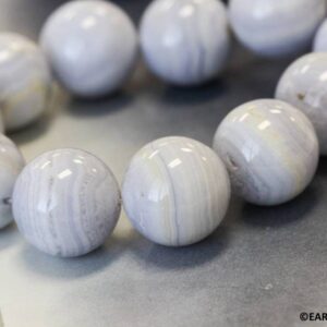 Xl/ Blue Lace Agate 20mm/ 18mm Round 16" Strand Natural Gemstone Beads For Jewelry Making