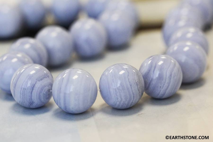 Xl/ Blue Lace Agate 20mm Round Beads 16" Strand Nice Price/quality Large Size Gemstone Beads For Jewelry Making
