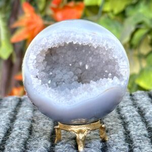 75MM Blue Lace Agate Sphere: Druzy Ball Gemstone