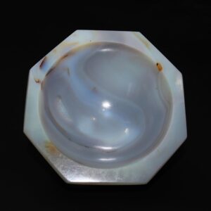 Blue Lace Agate Crystal Bowl: 75MM Hexagon Altar Bowl, Healing Energy