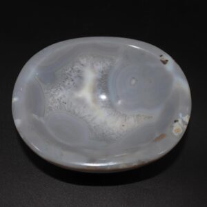 Blue Lace Agate Crystal Bowl: Oval Altar Bowl, Meditation Decor (135mm, 950g
