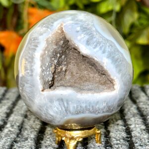 Large Blue Lace Agate Druzy Sphere – Crystal Healing Display Stone