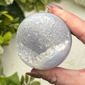 Blue Lace Agate Sphere | 176g | - #4 (polished Blue Druzy Crystal Ball, Throat Chakra, Peace)