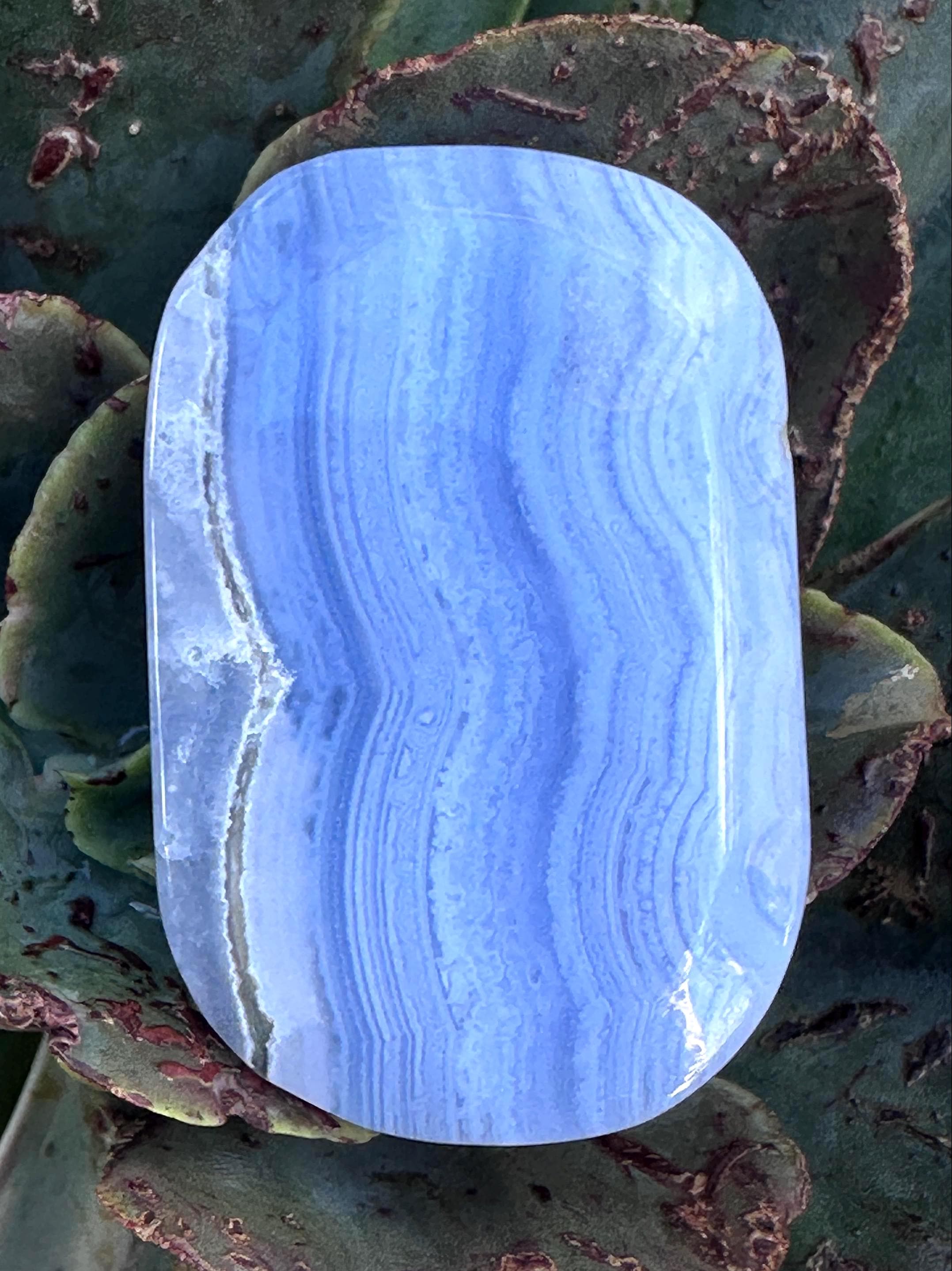 Gentle Blue Lace Agate Palmstone