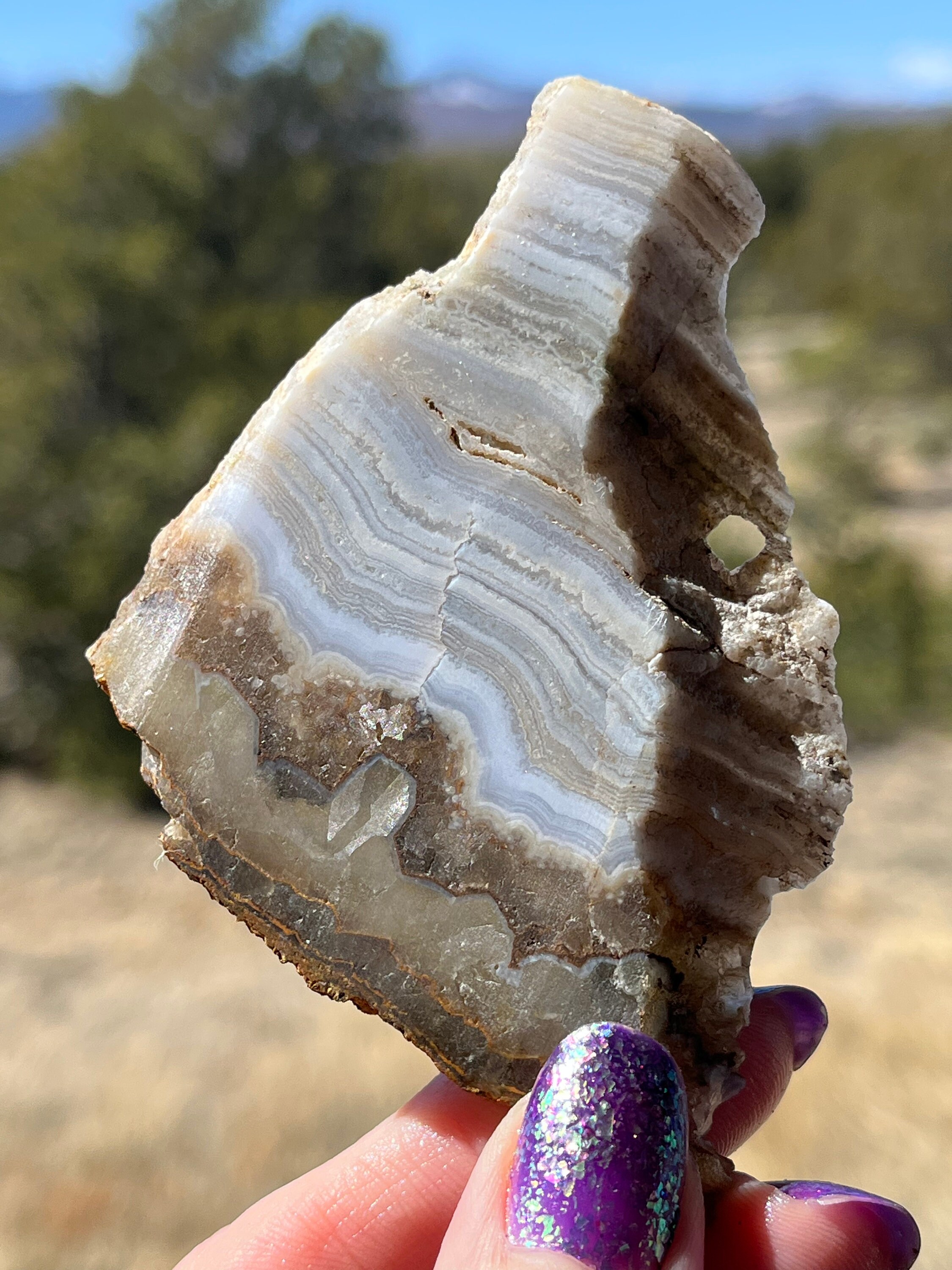 Blue Lace Agate Lapidary Slab Natural Stone Not Polished For Cabbing