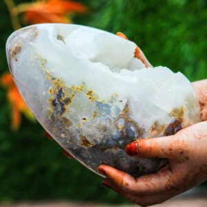 Large 230MM Blue Lace Agate Druzy Egg: Metaphysical Healing Stone