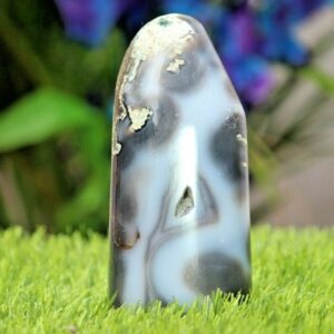 Large Blue Lace Agate Freeform: Druzy Crystal Flame Home Decorating