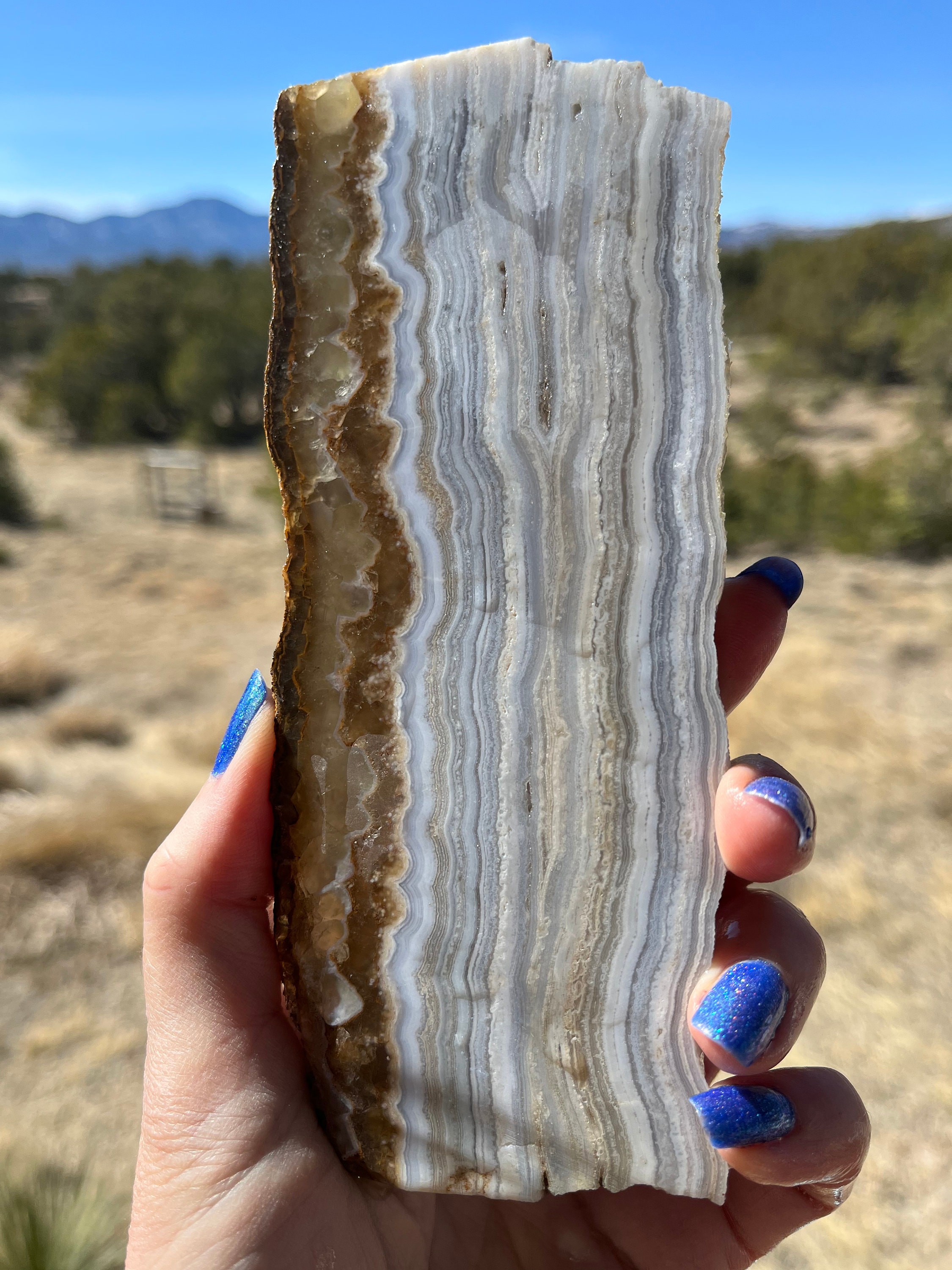 Namibian Blue Lace Agate Lapidary Slab Natural Stone Not Polished For Cabbing