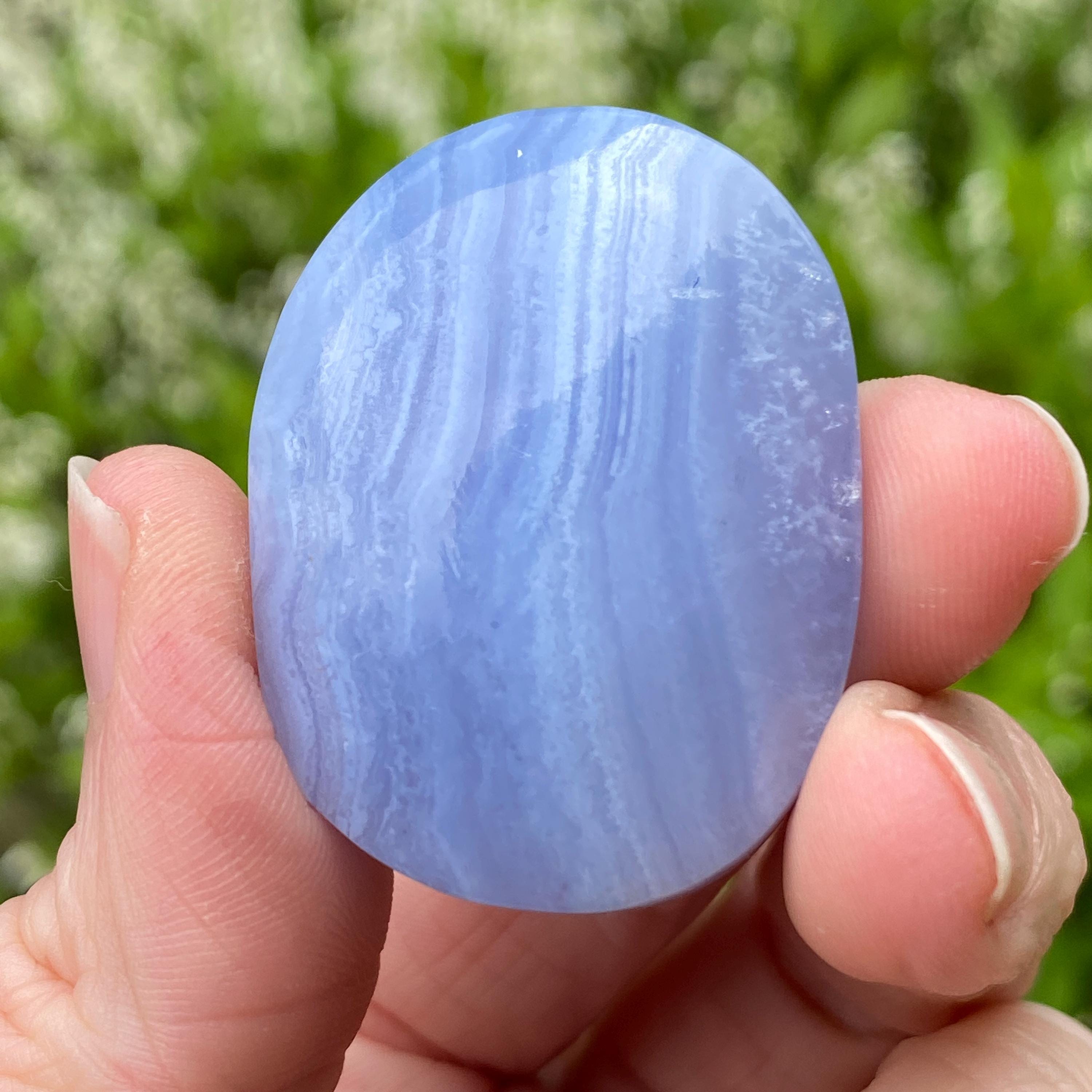 Blue Lace Agate, Palm Stone, Worry Stone, Exact Shown