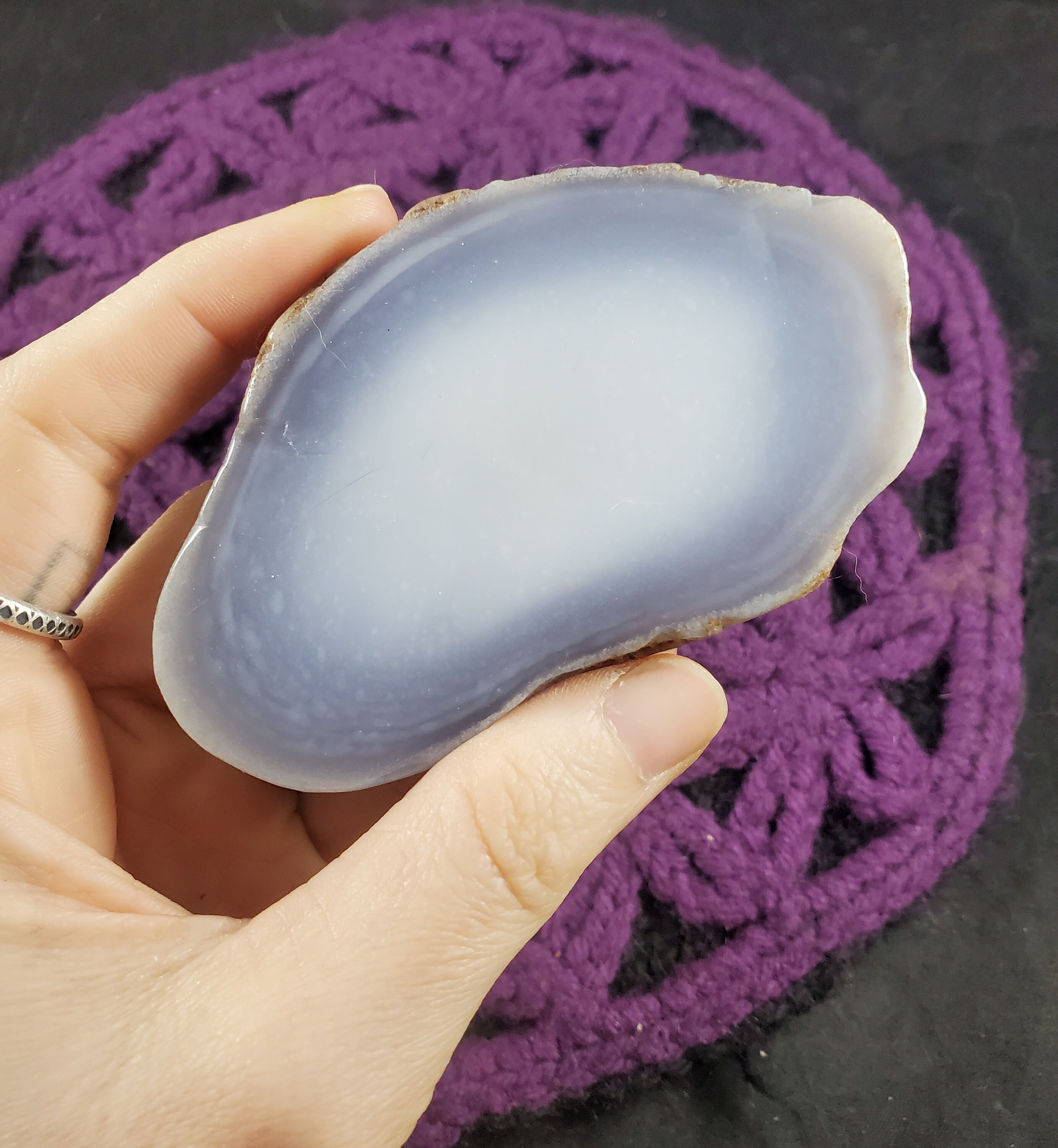 Blue Lace Agate Polished Slab Crystal Matrix Light Namibia Slab Slice