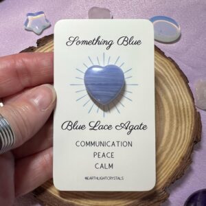 Blue Lace Agate Something Blue Crystal Heart Keepsake For The Bride - Wedding Day Gift