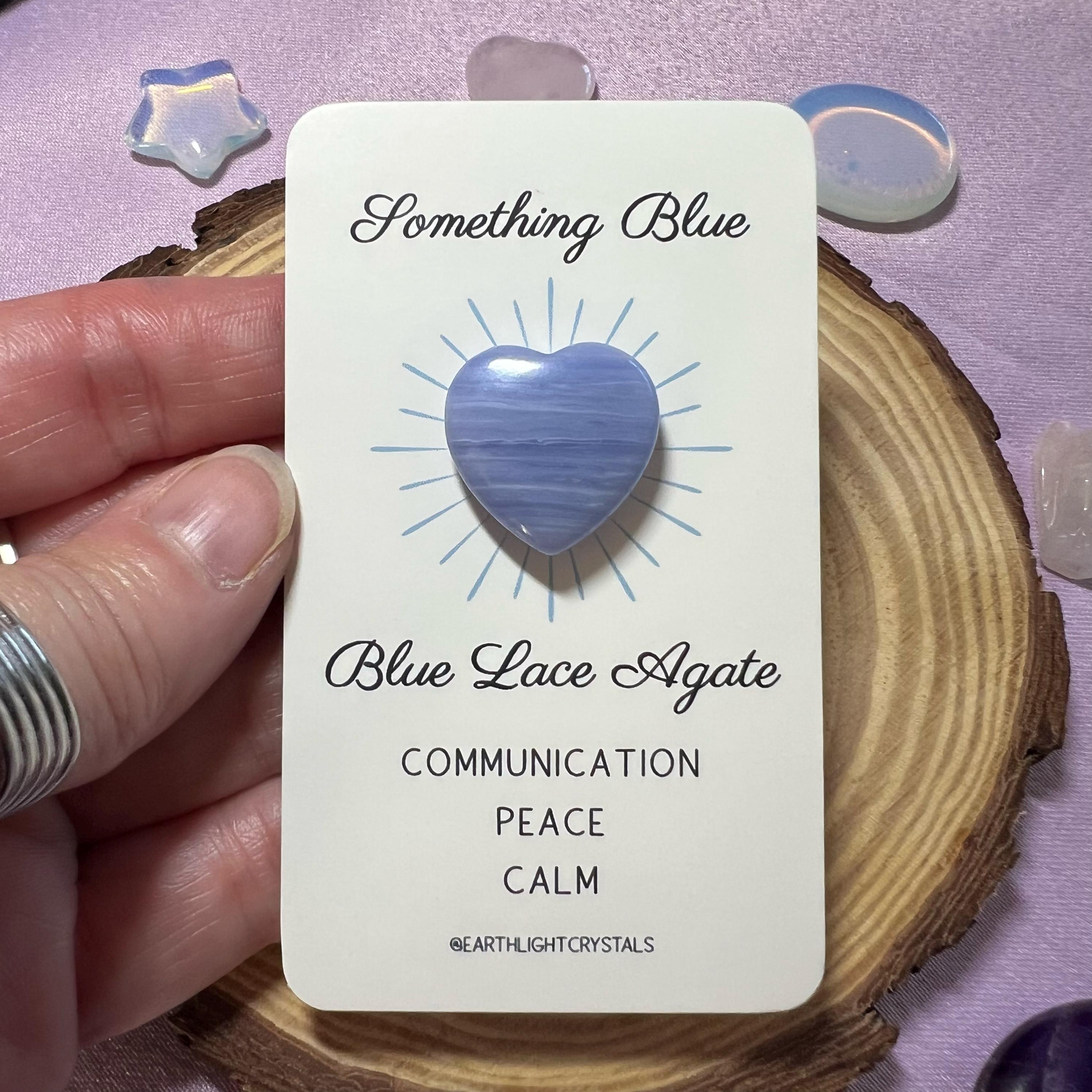Blue Lace Agate Something Blue Crystal Heart Keepsake For The Bride - Wedding Day Gift