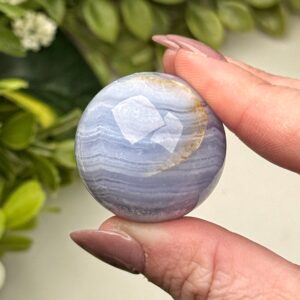 Blue Lace Agate Sphere | 39g | - #17 (polished Blue Crystal Ball, Throat Chakra, Peace)