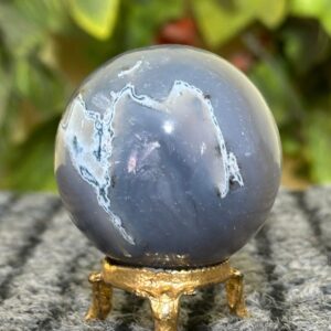 50MM Blue Lace Agate Sphere: Crystal Healing Reiki Stone