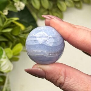 Blue Lace Agate Sphere | 39g | - #22 (polished Blue Crystal Ball, Throat Chakra, Peace)