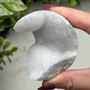 Blue Lace Agate Sphere | 127g | - #7 (polished Blue Druzy Crystal Ball, Throat Chakra, Peace)