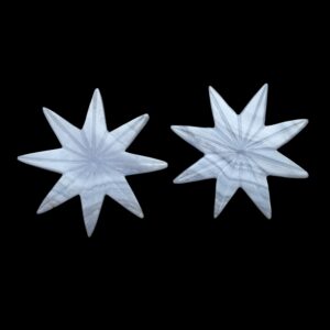 Blue Lace Agate Star Carving Loose Gemstone, 35x35mm, Blue Lace Agate Jewelry Handmade Gift For Women, Pair ( 2 Pieces )
