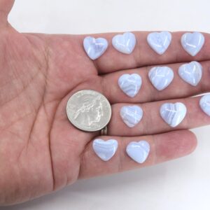You Pick Tiny Blue Lace Agate Hearts