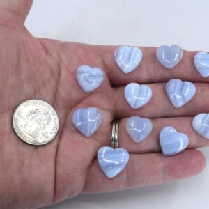 You Pick Tiny Blue Lace Agate Hearts