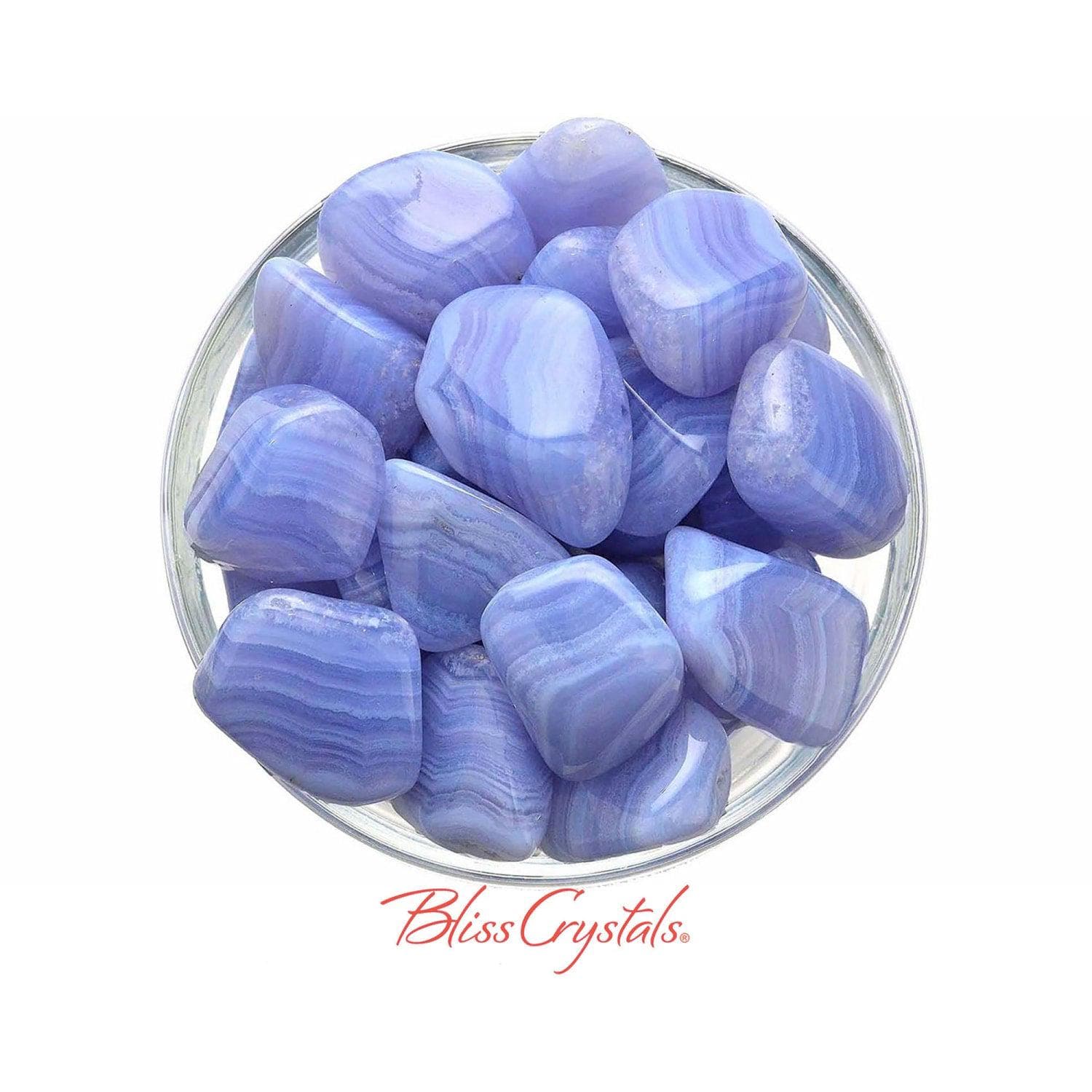 Blue Lace Agate Tumbled Stone (3 Sizes - L, Xl, Jumbo) #bl03