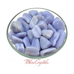 Blue Lace Agate Tumbled Stone W / Matrix, Grade A, (3 Sizes - L, Xl, Jumbo) #bl19