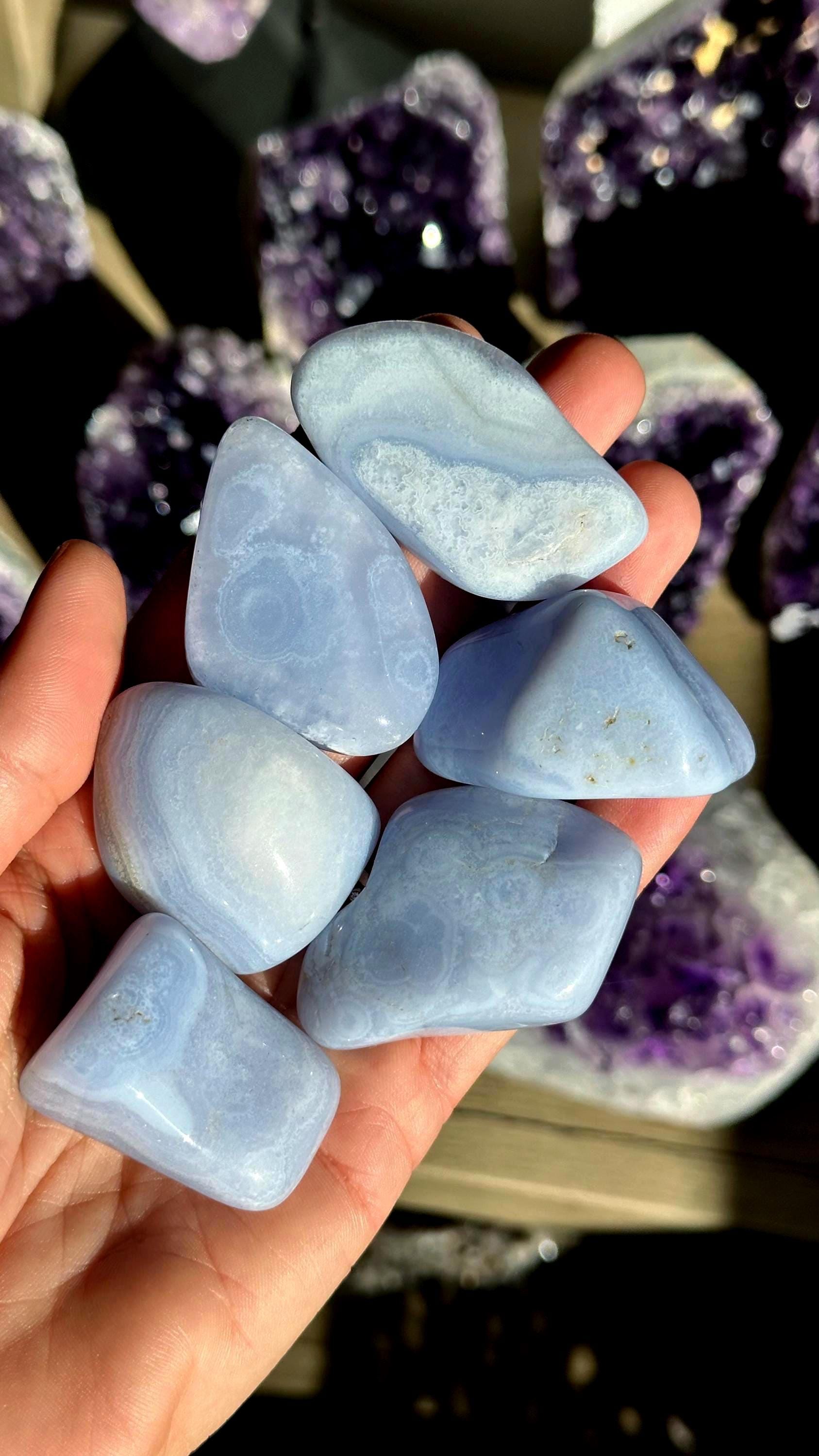 Tumbled Blue Lace Agate