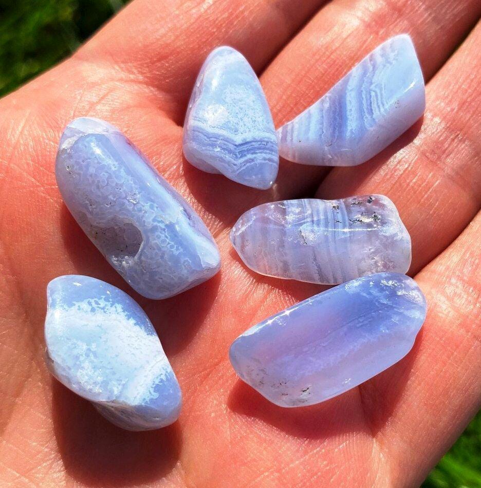 Blue Lace Agate 1-2cm Tumble Stone Tranquility Gemstone 5 To 15mm Uk Seller Affordable Tumbles Tumbled Blue Lace Gem Bulk Tumble Stone Elf