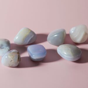 Blue Lace Agate Large Tumbled Stone - B Grade