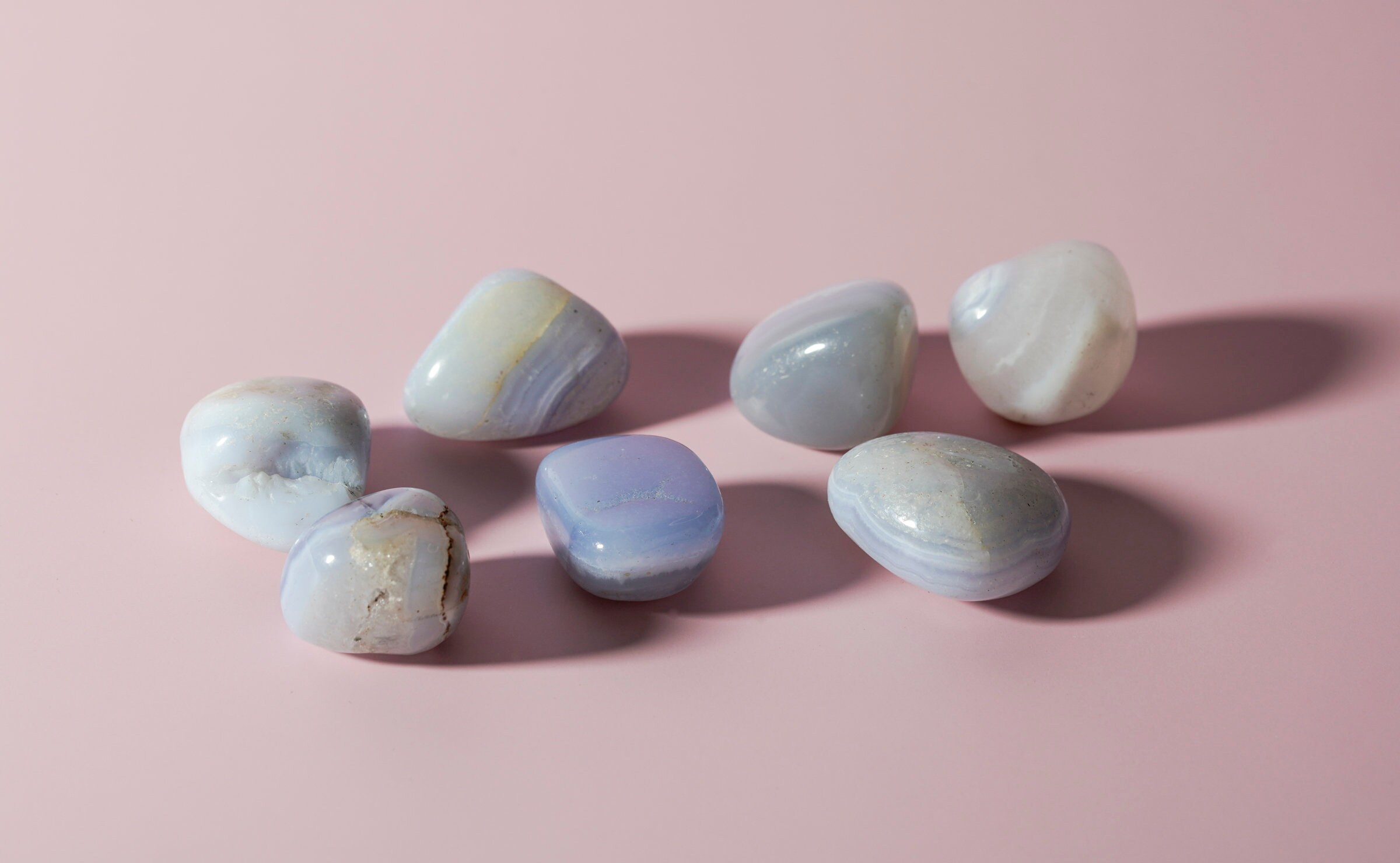 Blue Lace Agate Large Tumbled Stone - B Grade