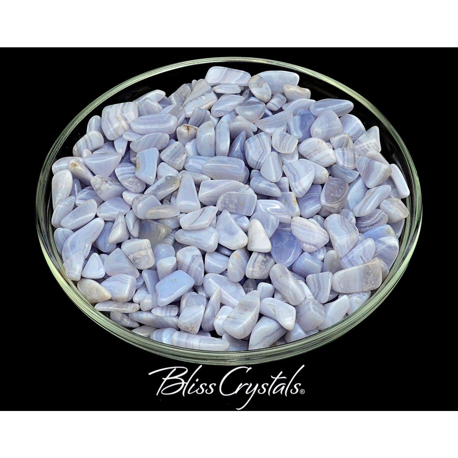 Blue Lace Agate Mini Tumbled Stones In 20 Gm Parcel For Peace Of Mind #bl20