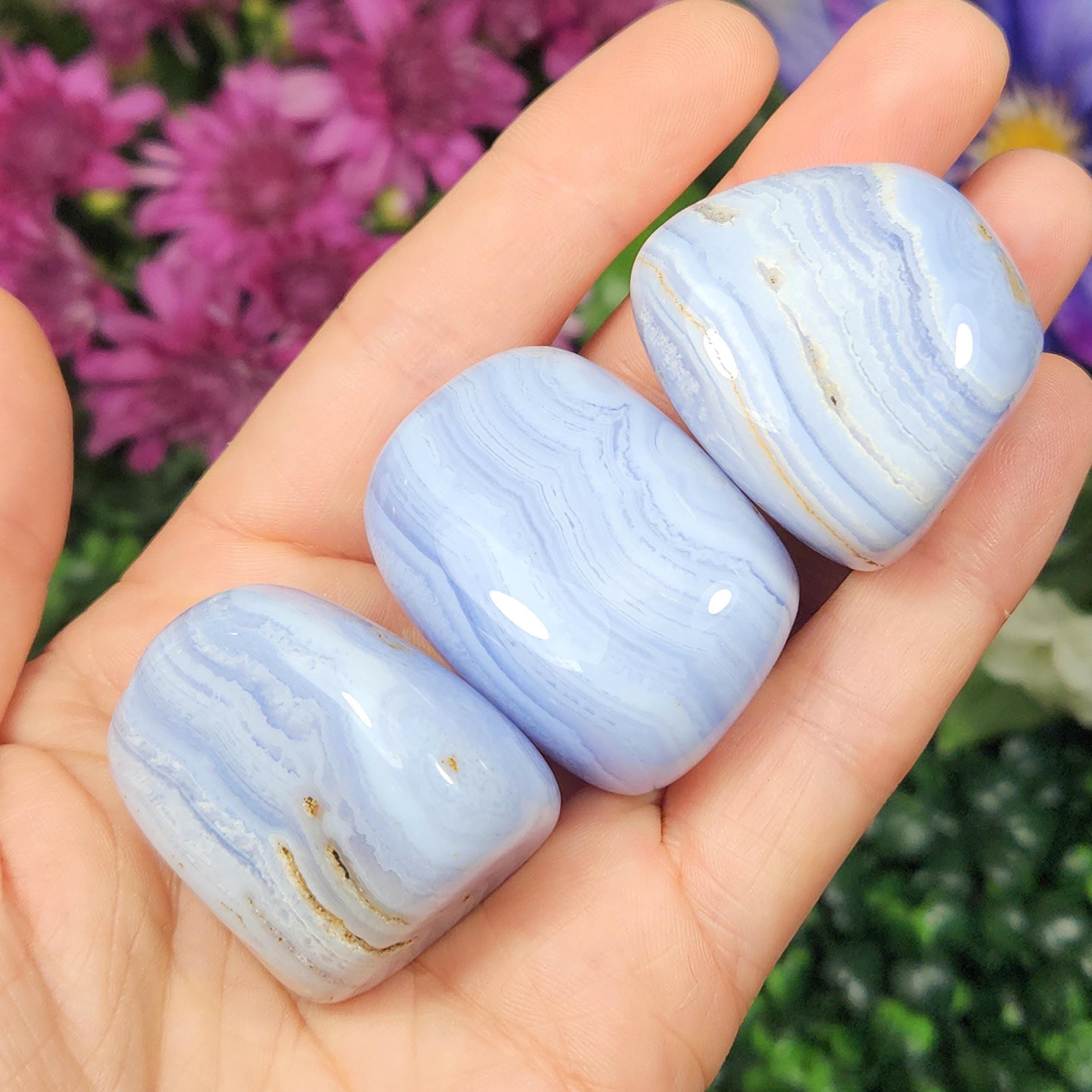 Namibian Blue Lace Agate Crystal Tumble Stone (xl) Namibian Blue Lace Agate Crystal Tumble Stone (xl)