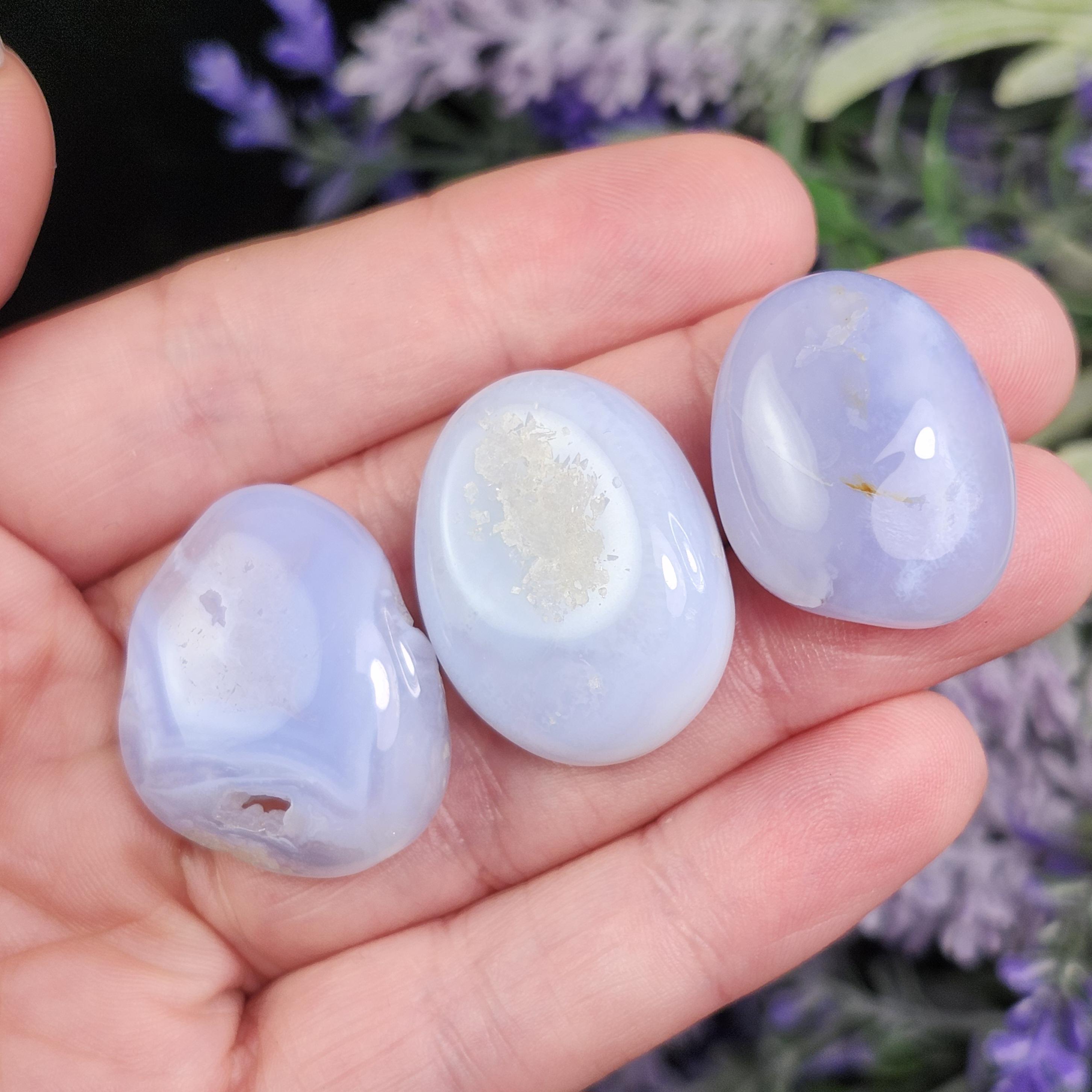 Blue Lace Agate Stone - Namibian Crystal - Blue Lace Agate Tumble - Agate Stones Blue Lace Agate Stone - Namibian Crystal - Blue Lace Agate Tumble - Agate Stones