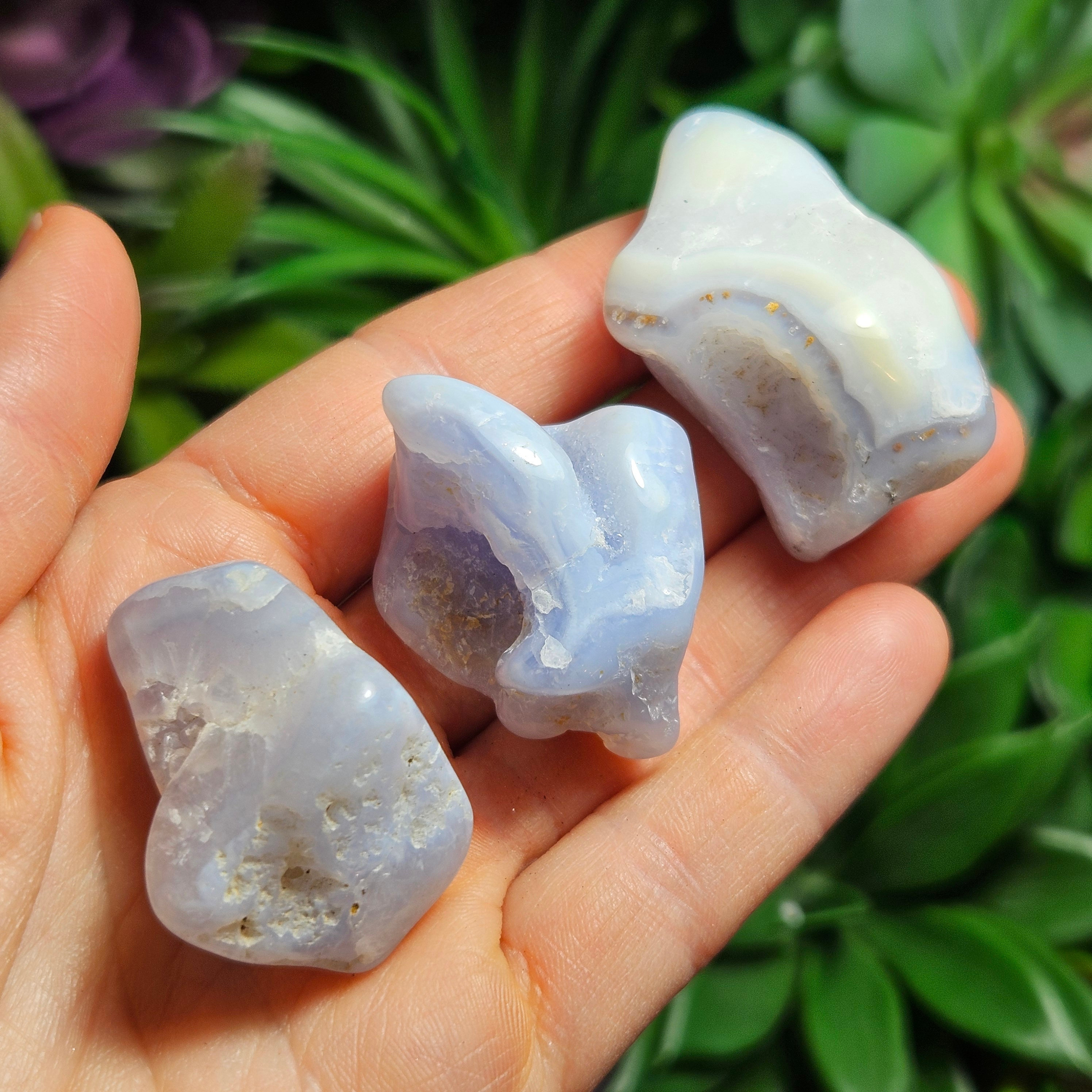Blue Lace Agate Tumbled Stone: Polished Chalcedony Crystal Blue Lace Agate Tumbled Stone: Polished Chalcedony Crystal