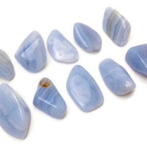 Tumbled Blue Lace Agate Stone: Polished Gemstone (20-30mm)
